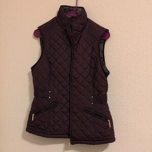 Weatherproof | Plum Vest With Faux Fur